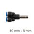 Red. Insert Y-joint Pu 10mm - 8mm